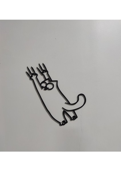 Tırmanan Kedi 3D Baskı Duvar Süsü