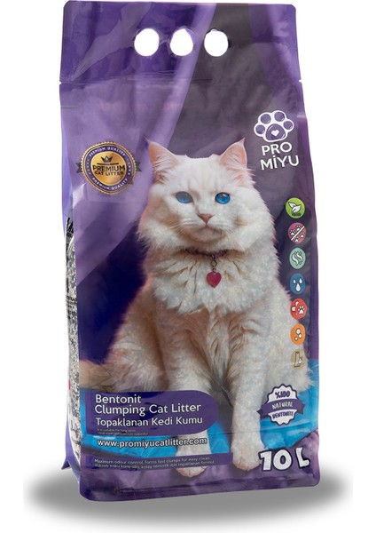 2X10 Litre Lavanta Kokulu Doğal Bentonit Kedi Kumu Premium Cat Litter Tozsuz ve Süper Topaklanan fiyatları