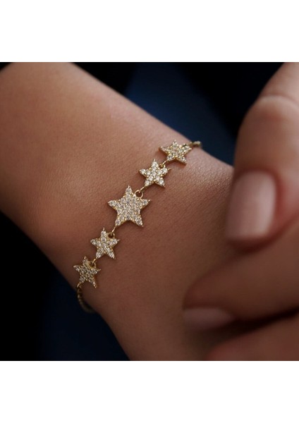 Taşlı Yıldız Seli Altın Bileklik fiyatları