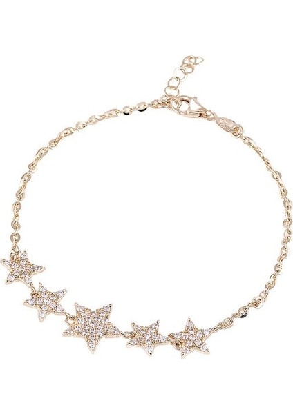 Taşlı Yıldız Seli Altın Bileklik modelleri