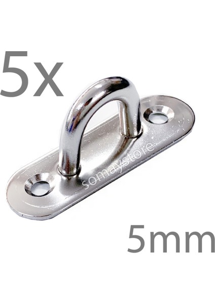 Tekne Oval Tabanlı Köprü Iki Delikli Mapa 316 Paslanmaz 5mm 54x16 5 Adet