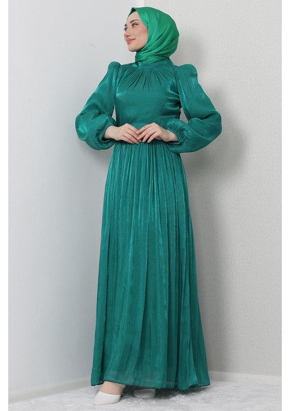 Biray Tesettür Elbise Yeşil