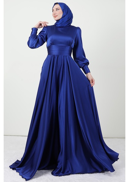 Beli Pileli Saten Abiye Saks