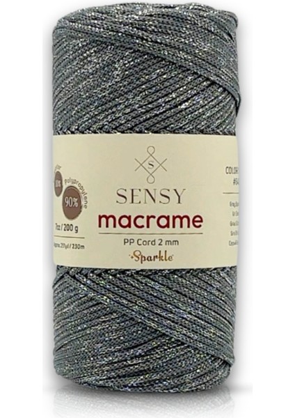Premium Simli 200 gr Polyester Makrome Ipi 2 mm - 230 M Supla Ip ve Çanta Ipliği