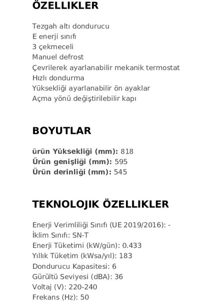 - Rsr 41160 Bu Eu - Ankastre Tezgahaltı Donduruculu Buzdolabı - 105 Lt - 60 cm - 113470018