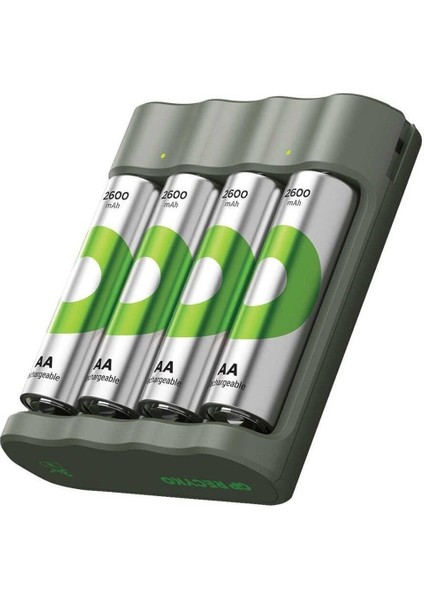 Gp B441 USB Pil Şarj Cihazı  4 Adet Gp 2600MAH Aa Kalem Pil ile Beraber