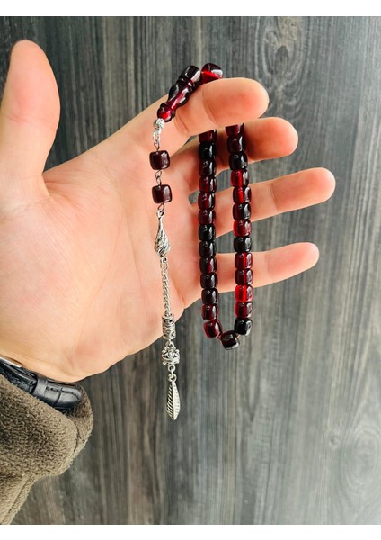 Ateş Kehribarı Püsküllü Tesbih