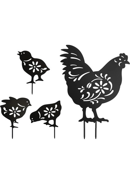 4 Tavuk Heykeli Canlı Heykeli Çim Patio Açı Için (Yurt Dışından) indirimleri