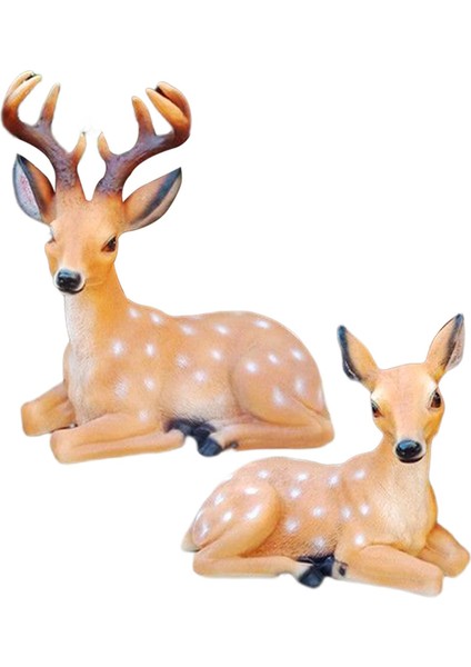 2 Açı Geyik Heykeli Sika Geyik Dekorasyonu Yenilikçi Şullarına Dayanıklı (Yurt Dışından) fiyatları