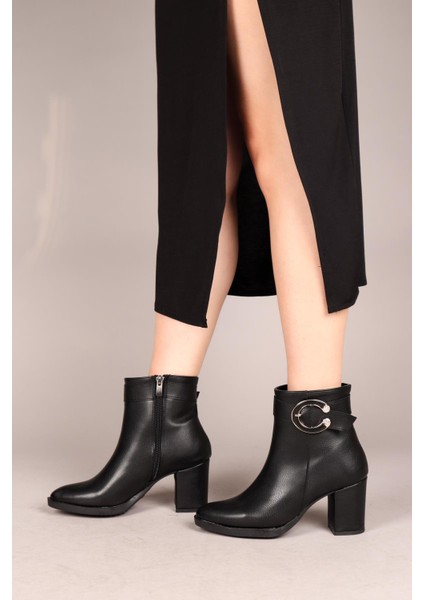 DALİA Kemerli-Tokalı Kadın Topuklu Bot SİYAH fiyatları