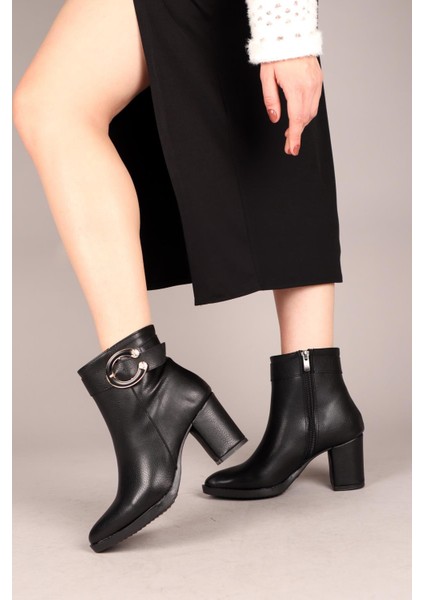 DALİA Kemerli-Tokalı Kadın Topuklu Bot SİYAH modelleri