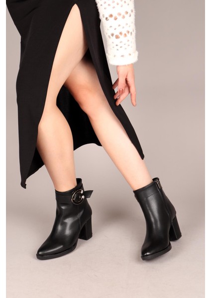 DALİA Kemerli-Tokalı Kadın Topuklu Bot SİYAH indirimleri