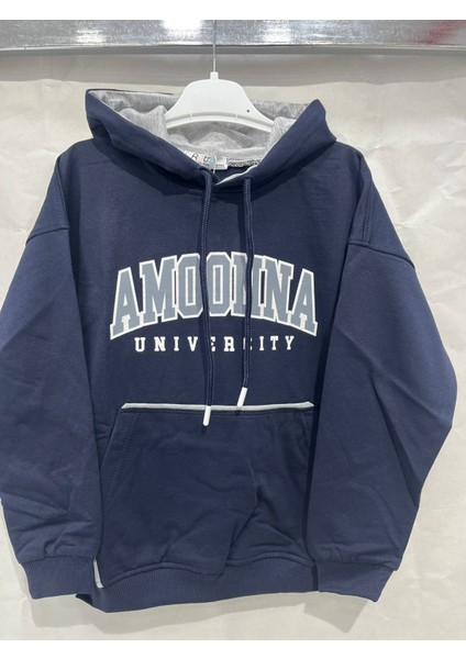 Uğurböceğiçocuk Amoonna Yazı Baskılı Kapuşonlu Sweat 42491