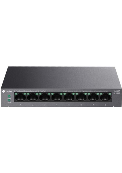 Tp-Lınk LS108GP 8 Port Gıgabıt + RJ45 62W 250 Metre Poe Mesafe Metal Kasa