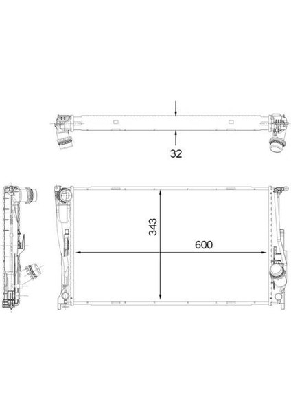 Motor Su Radyatoru Bmw N54 N55 N20 E82 E84 E88 E89 E90 E92 E93 Premıum Lıne