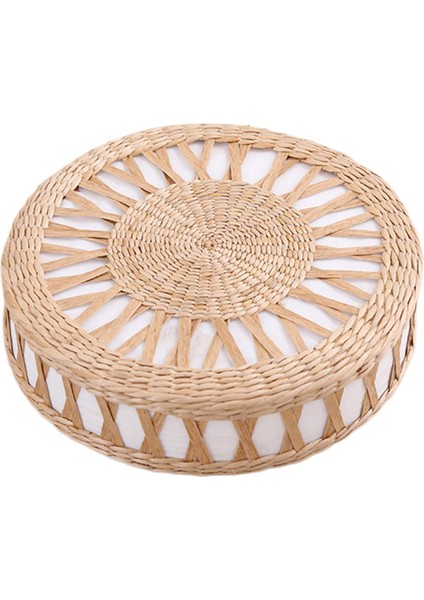 Japon Ik Tatami Mat Dokuma Hasır Kamış El Yapımı Rattan Kowtow Futon Oturma Iğı Veranda Balkon Matı Odası Dekoru, 36X9CM (Yurt Dışından)