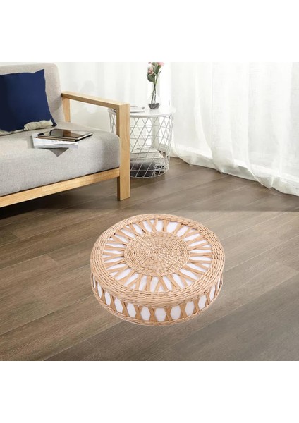 Japon Ik Tatami Mat Dokuma Hasır Kamış El Yapımı Rattan Kowtow Futon Oturma Iğı Veranda Balkon Matı Odası Dekoru, 36X9CM (Yurt Dışından)