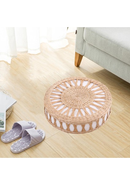 Japon Ik Tatami Mat Dokuma Hasır Kamış El Yapımı Rattan Kowtow Futon Oturma Iğı Veranda Balkon Matı Odası Dekoru, 36X9CM (Yurt Dışından)