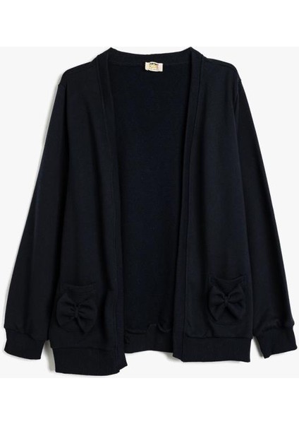 Kız Çocuk Okul Sweatshirt Uzun Kollu Fiyonk Detaylı