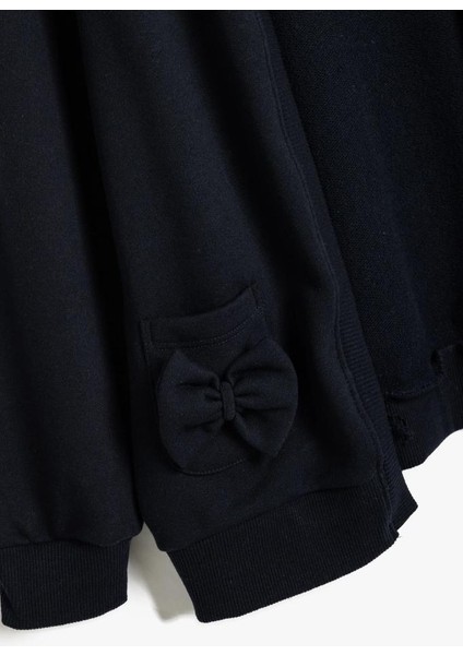 Kız Çocuk Okul Sweatshirt Uzun Kollu Fiyonk Detaylı modelleri