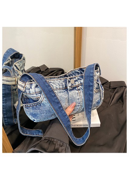 Jeans Kadın Çok Yönlü Omuz Çantası (Yurt Dışından) fırsatları