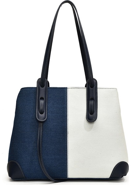 Büyük Kapasiteli Denim Omuz Çantası (Yurt Dışından)