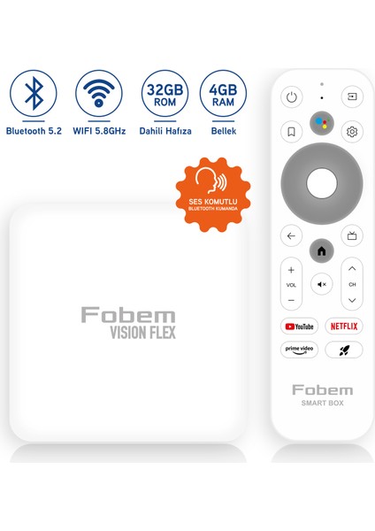 Vision Flex 6k Android Tv Box Medya Oynatıcı - Ses Komutlu Wi-Fi 4 GB Ram 32 GB Hafıza fiyatları