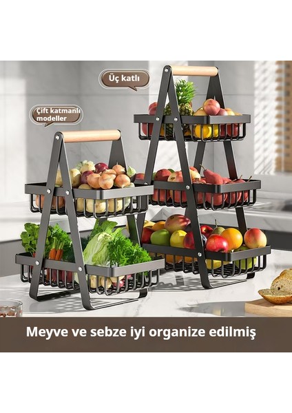 Üç Katı Ayrılabilir El Tutulmuş Meyve Depolaması-1 (Yurt Dışından)