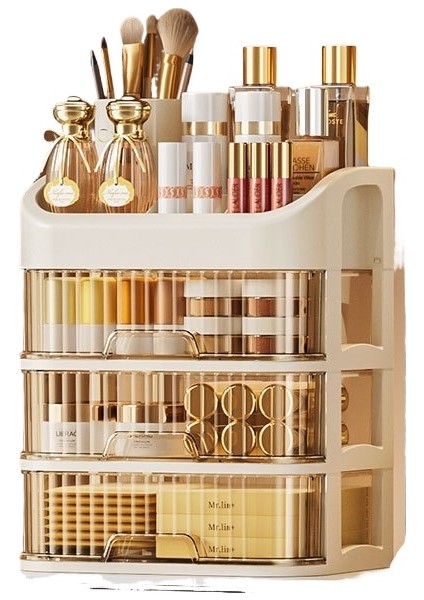 Üç Katı Kozmetik Saklama Kutusu, Masaüstü Depolama, Toz Geçirmez, Hafif Lüks Cilt Bakım Ürünleri, Yüz Maskeleri, Rujlar, Sınır Ötesi Plastik Saklama Rafları (Yurt Dışından)