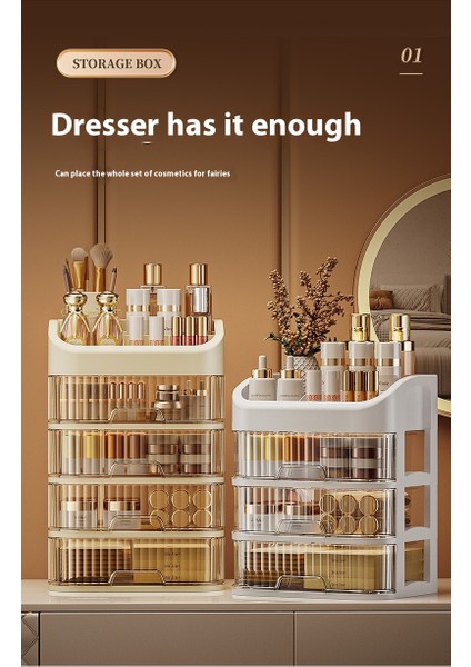 Üç Katı Kozmetik Saklama Kutusu, Masaüstü Depolama, Toz Geçirmez, Hafif Lüks Cilt Bakım Ürünleri, Yüz Maskeleri, Rujlar, Sınır Ötesi Plastik Saklama Rafları (Yurt Dışından) fırsatları
