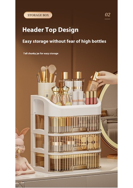 Üç Katı Kozmetik Saklama Kutusu, Masaüstü Depolama, Toz Geçirmez, Hafif Lüks Cilt Bakım Ürünleri, Yüz Maskeleri, Rujlar, Sınır Ötesi Plastik Saklama Rafları (Yurt Dışından) indirimleri