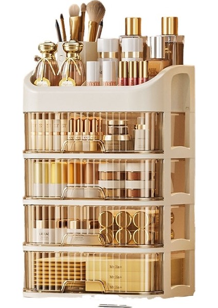 Dört Katı Kozmetik Saklama Kutusu, Masaüstü Depolama, Toz Geçirmez, Hafif Lüks Cilt Bakım Ürünleri, Yüz Maskeleri, Rujlar, Sınır Ötesi Plastik Saklama Rafları (Yurt Dışından)