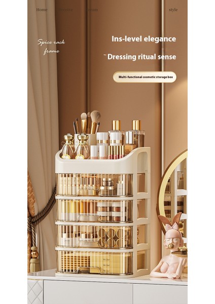 Dört Katı Kozmetik Saklama Kutusu, Masaüstü Depolama, Toz Geçirmez, Hafif Lüks Cilt Bakım Ürünleri, Yüz Maskeleri, Rujlar, Sınır Ötesi Plastik Saklama Rafları (Yurt Dışından) fiyatları