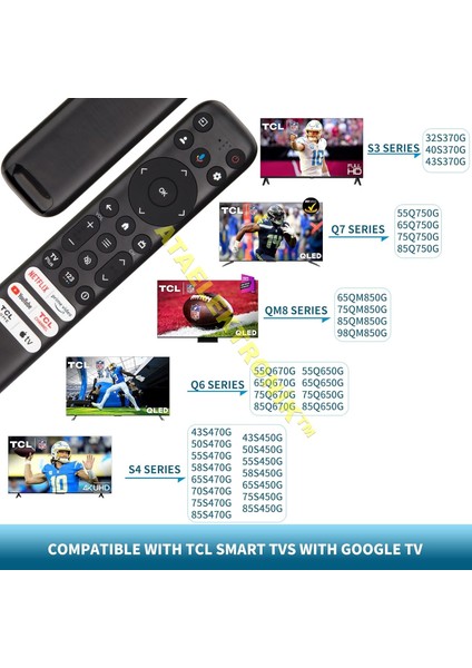 %100 ORİJİNAL ÜRÜN - SES KOMUTLU - Tcl 55P635 65C645 50P735 58P633 55C745 Uydu Alıcılı 4K Ultra Hd Google LED Tv Kumandası - Ses Komutlu - Orjinal Ürün fırsatları