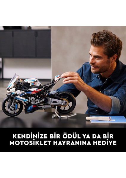 ® Technic BMW M 1000 RR 42130 Yetişkinler için Şık bir Motosiklet Modeli Yapım Seti (1925 Parça)