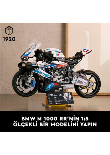 ® Technic BMW M 1000 RR 42130 Yetişkinler için Şık bir Motosiklet Modeli Yapım Seti (1925 Parça)