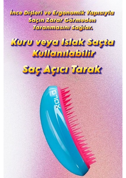 Saç Açıcı Tarak Tarama Fırçası Sihirli Tarak Düğümleri Çözer Kırmadan Açar TZE600