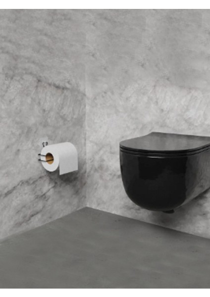 Yapışkanlı Siyah Tuvalet Kağıtlığı Tutacağı Askısı Metal Tuvalet Kağıtlık Wc Kağıt Tutacağı