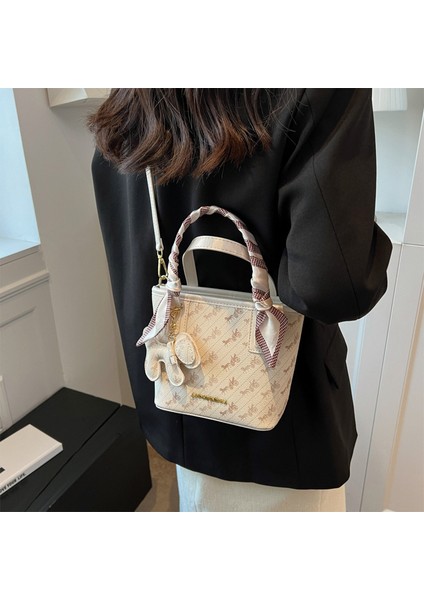 Baskılı Pu Crossbody Küçük Kare Çanta (Yurt Dışından)