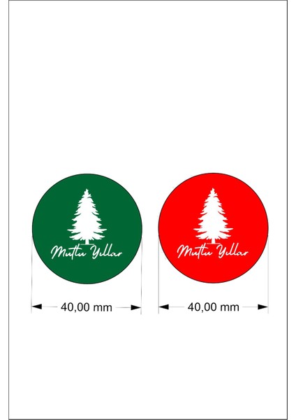 Mutlu Yıllar Sticker Etiket 4cm- 40ADET