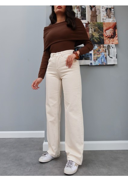 Ekru Straight Orj Jean modelleri