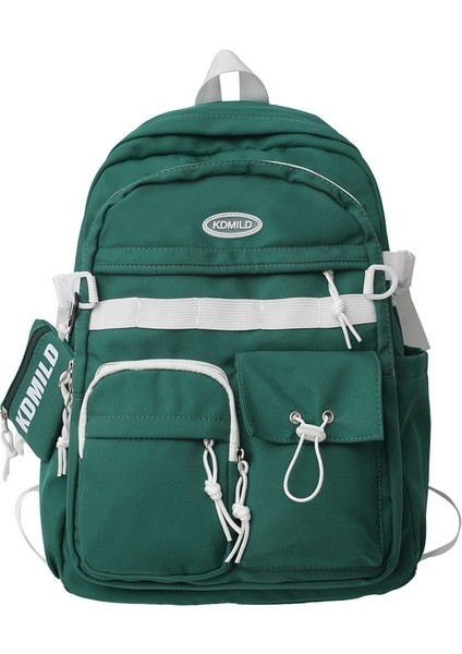 Okul Çantası Kadın Lise Üniversite Öğrencileri Basit Tüm Maç Büyük Kapasiteli Sırt Çantası (Yurt Dışından)