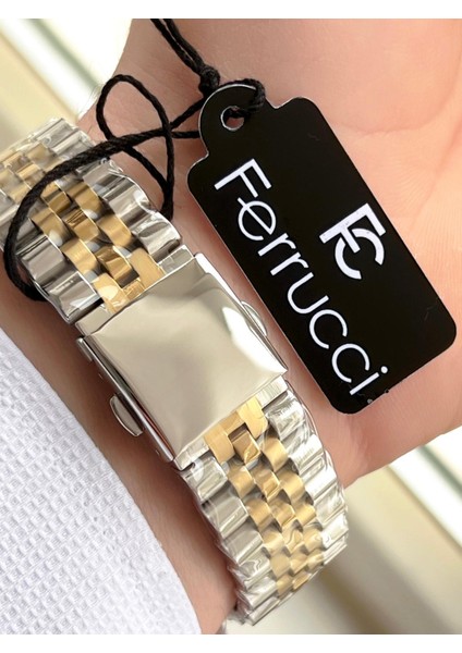 Rolex Model Çelik Kordon Takvimli Kadran 30 mt Suya Dayanıklı Erkek Kol Saati FEC.13029M04