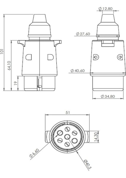 7 Pin Römork Fişi   Karavan-Römork-Tır-Kamyon-Tarımsal Araçlar