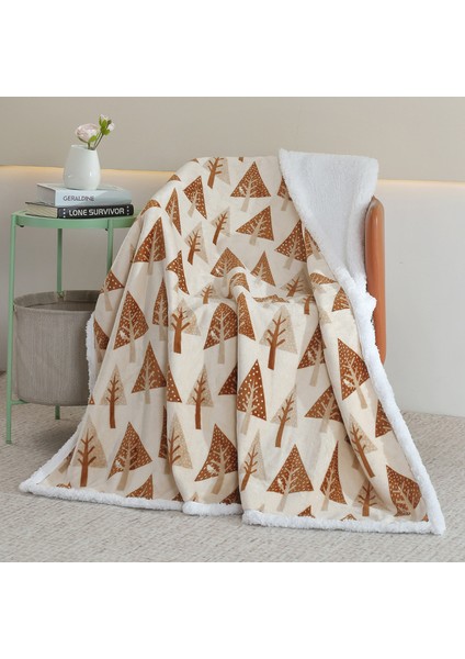 Basit ve Rahat Tek Taraflı Baskılı Pazen Çift Taraflı Kadife Şal Battaniye Klima Battaniye Şal (Yurt Dışından)