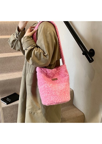 Sonbahar ve Kış Yeni Stil Huangguoshu Yumuşak Kadife Omuz Crossbody Sırt Çantası Fotojenik Tarzı Alışveriş Sırt Çantası Kore Tarzı Kova Omuz Çantası (Yurt Dışından)