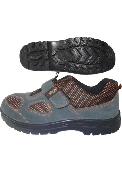 Erkek Gri-Turuncu Çeliksiz Süet İş Güvenlik Ayakkabısı modelleri