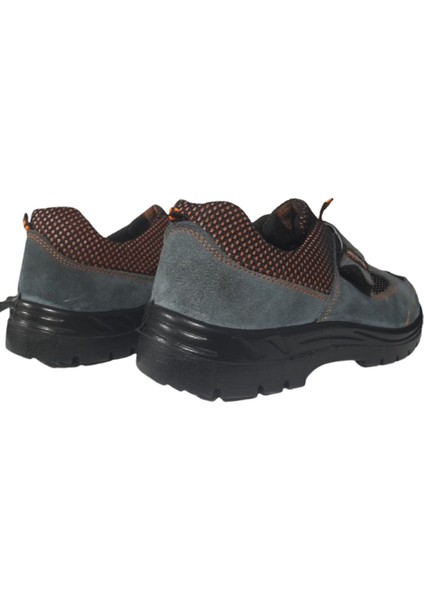 Erkek Gri-Turuncu Çeliksiz Süet İş Güvenlik Ayakkabısı indirimleri