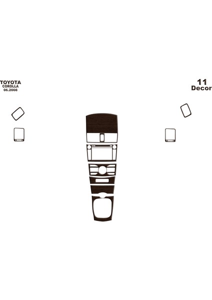Toyota Corolla Piano Black Kaplama 2007-2011 11 Parça
