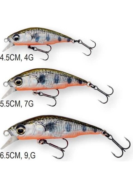 3D Sticklebait Twitch 4.5cm 4 gr Sahte Balık Ayu Green Silver